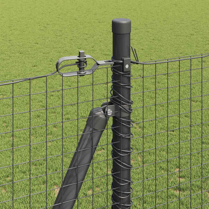 vidaXL Kerítés oszlopokkal Szürke 1.5 x 10 m Acél
