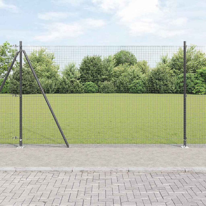 vidaXL Kerítés oszlopokkal Szürke 1.5 x 10 m Acél