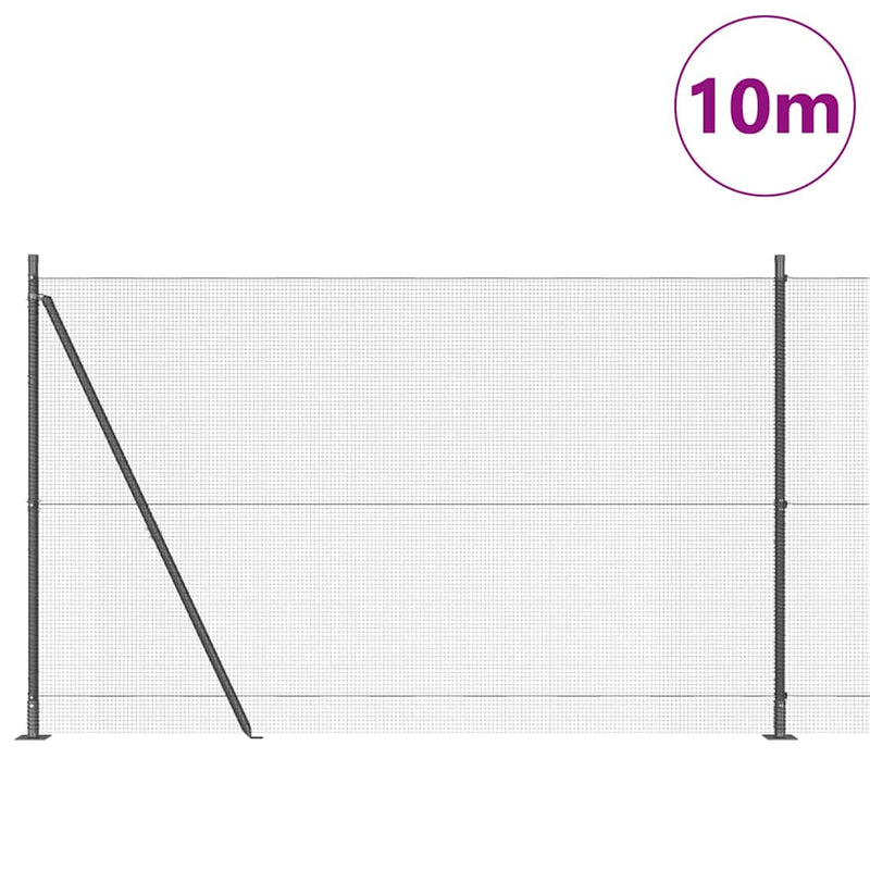 vidaXL Kerítés oszlopokkal Szürke 1.6 x 10 m Acél