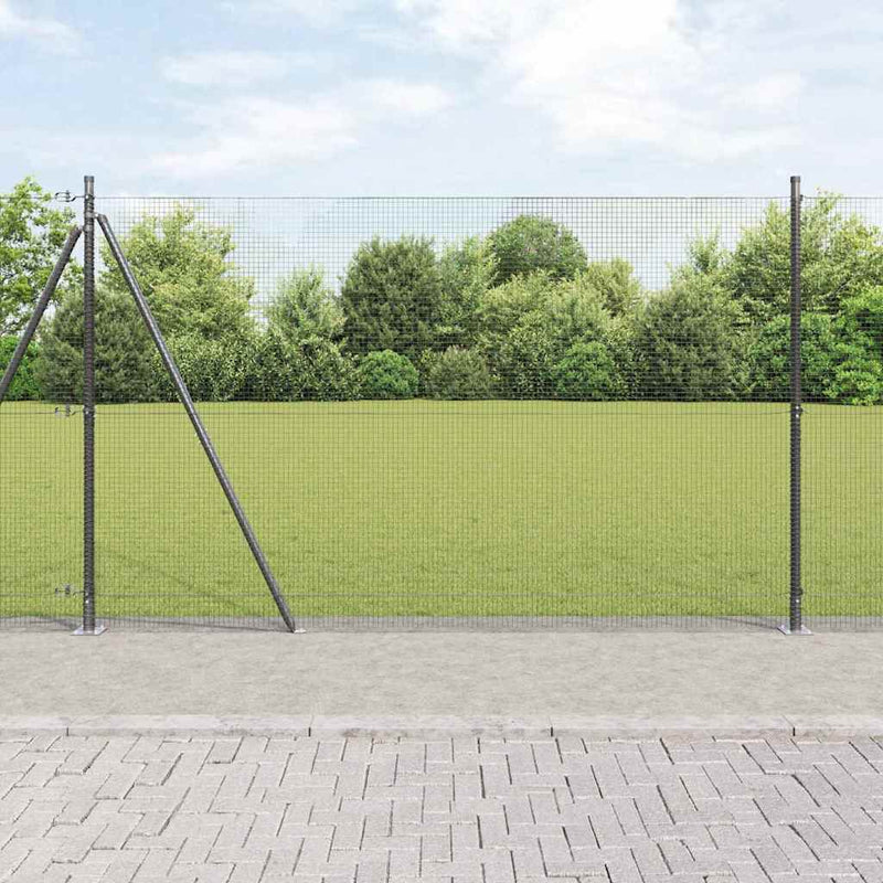 vidaXL Kerítés oszlopokkal Szürke 1.6 x 10 m Acél