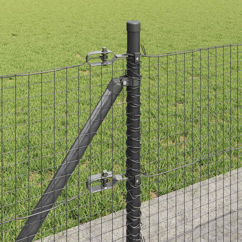 vidaXL Kerítés oszlopokkal Szürke 0,4 x 25 m Acél