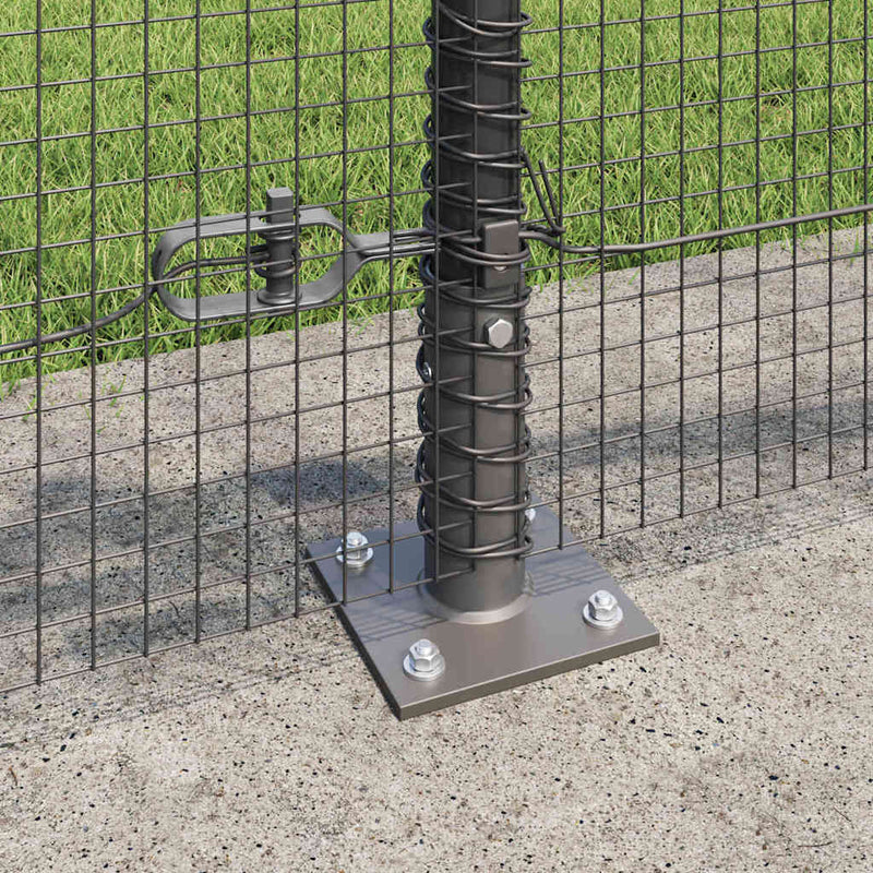 vidaXL Kerítés oszlopokkal Szürke 0.5 x 25 m Acél
