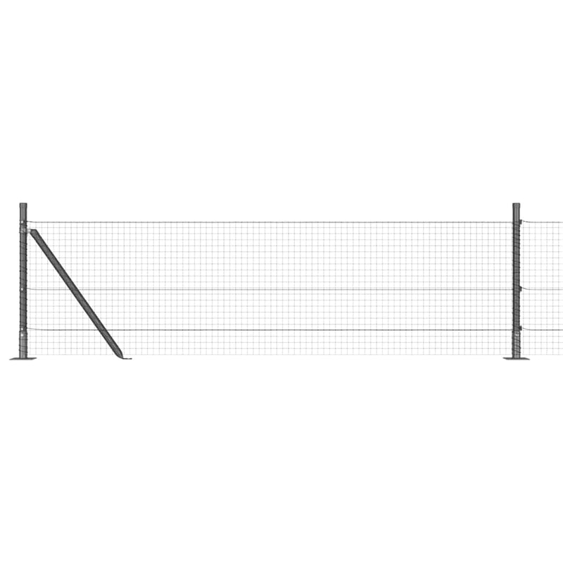 vidaXL Kerítés oszlopokkal Szürke 0,6 x 25 m Acél