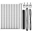 vidaXL Kerítés oszlopokkal Szürke 1.2 x 25 m Acél