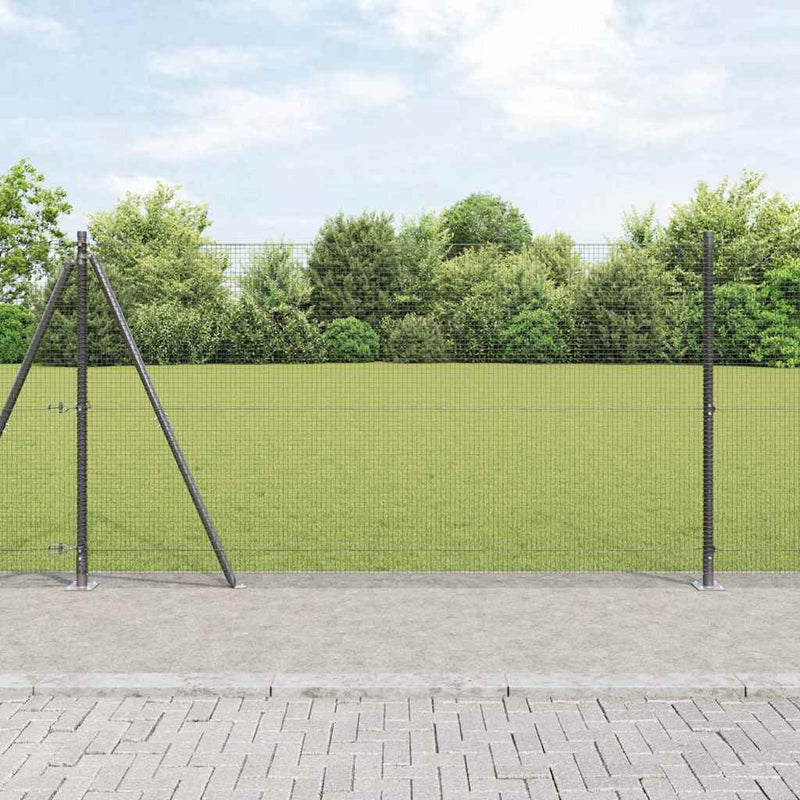 vidaXL Kerítés oszlopokkal Szürke 1.2 x 25 m Acél