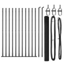 vidaXL Kerítés oszlopokkal Szürke 1.4 x 25 m Acél