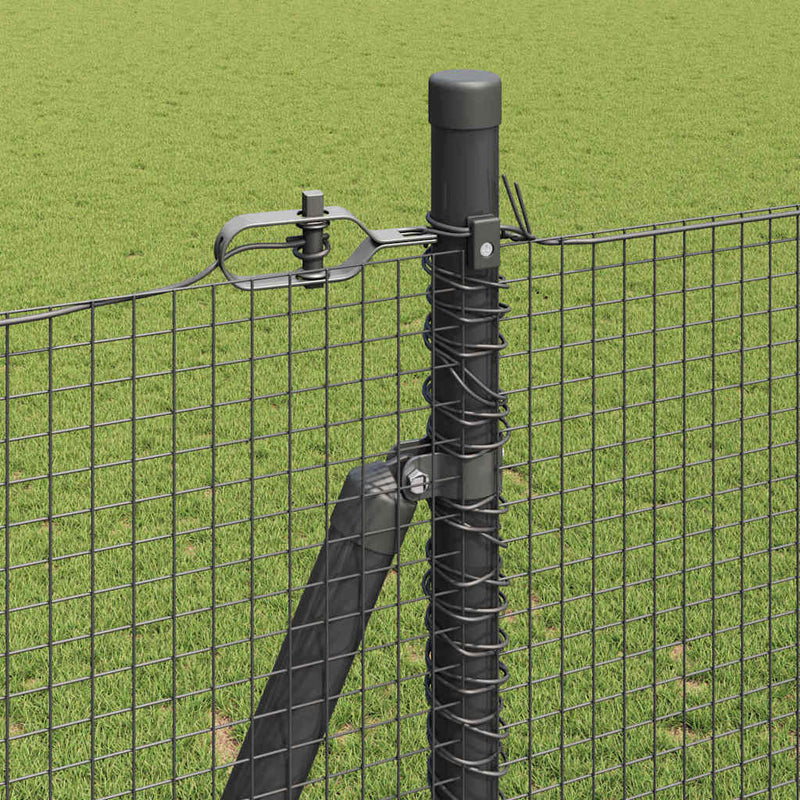 vidaXL Kerítés oszlopokkal Szürke 1.4 x 25 m Acél