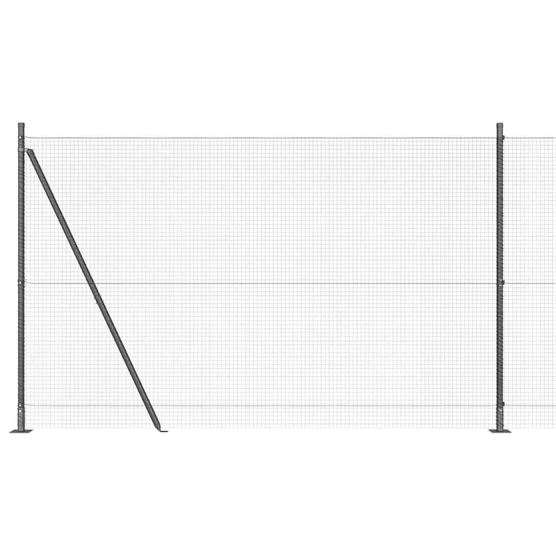 vidaXL Kerítés oszlopokkal Szürke 1.4 x 25 m Acél