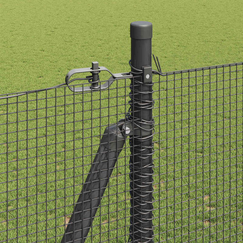 vidaXL Kerítés oszlopokkal Szürke 1.5 x 25 m Acél