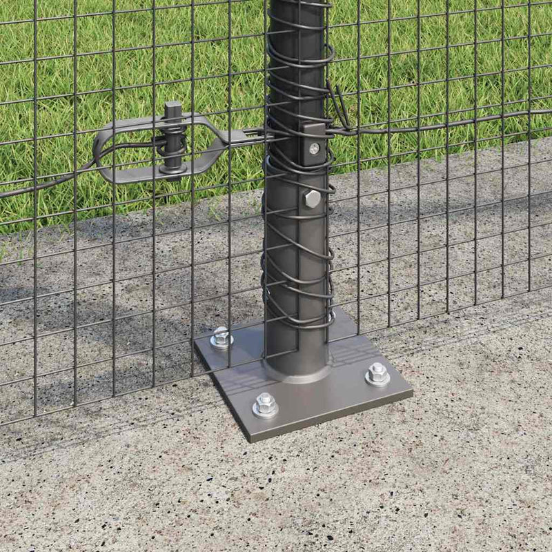 vidaXL Kerítés oszlopokkal Szürke 1.5 x 25 m Acél