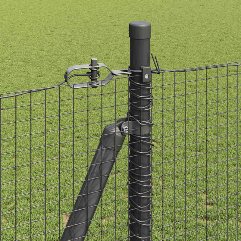 vidaXL Kerítés oszlopokkal Szürke 1.5 x 25 m Acél