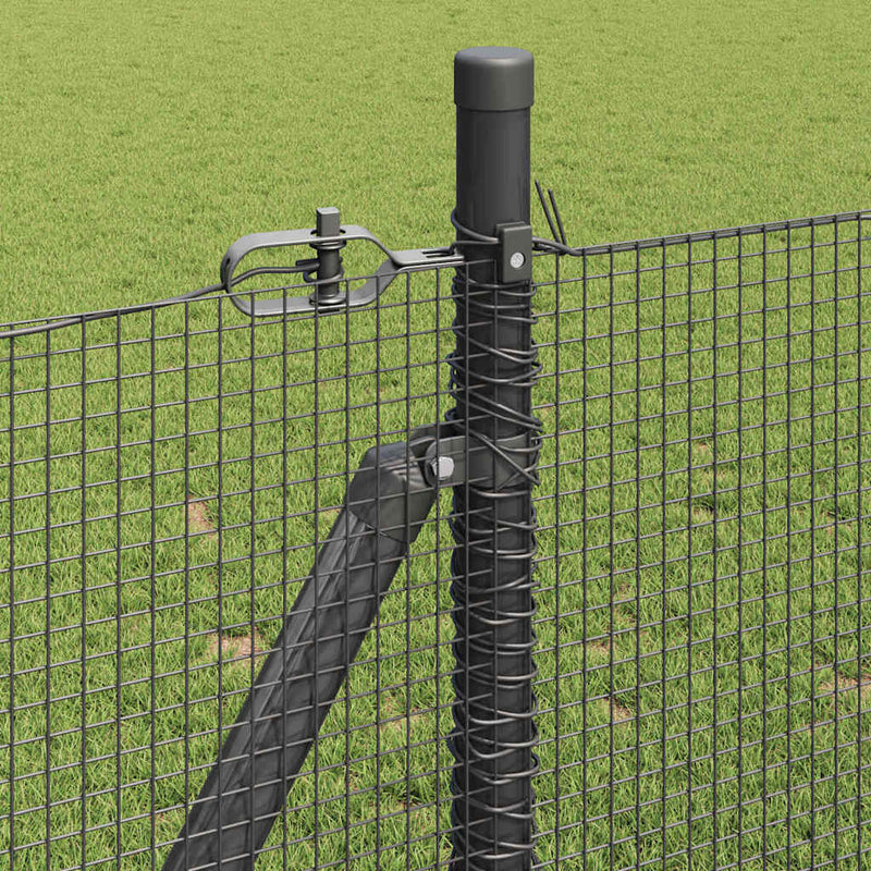 vidaXL Kerítés oszlopokkal Szürke 1.5 x 25 m Acél