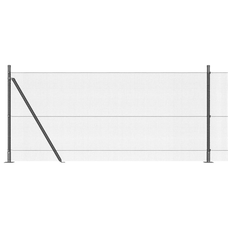 vidaXL Kerítés oszlopokkal Szürke 1.5 x 25 m Acél