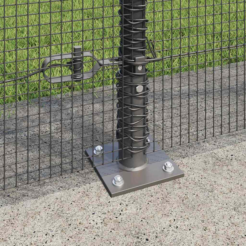 vidaXL Kerítés oszlopokkal Szürke 1.6 x 25 m Acél