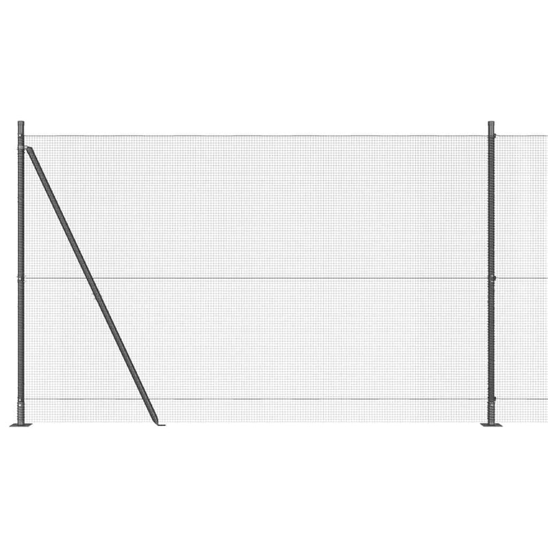vidaXL Kerítés oszlopokkal Szürke 1.6 x 25 m Acél