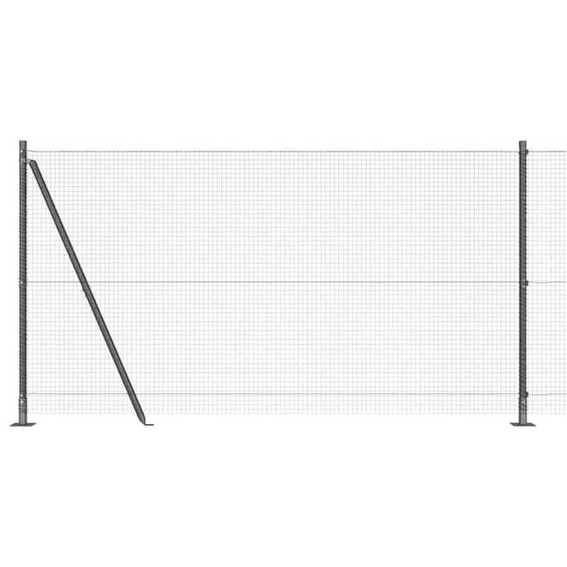 vidaXL Kerítés oszlopokkal Szürke 1.2 x 50 m Acél
