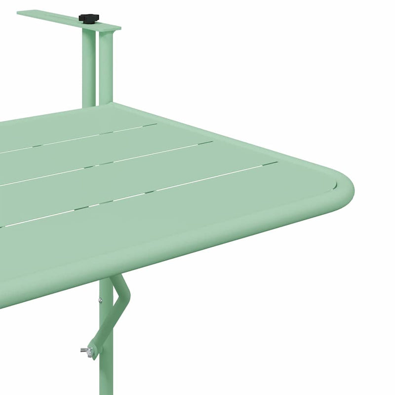 vidaXL Függő erkélyasztal Menta zöld 60 x 39 x 65 cm Acél
