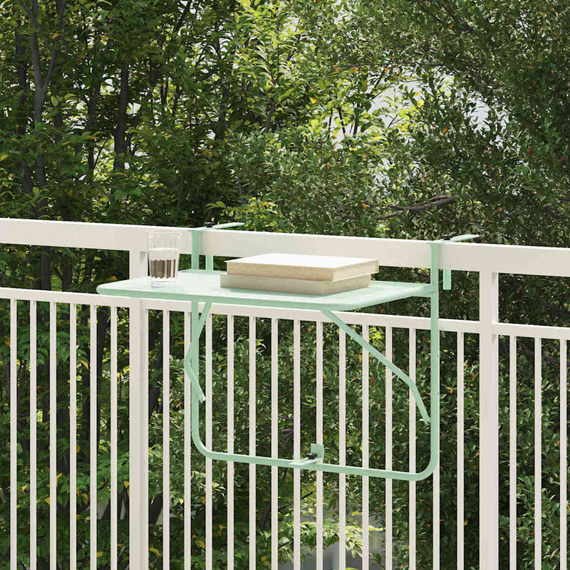 vidaXL Függő erkélyasztal Menta zöld 60 x 39 x 65 cm Acél