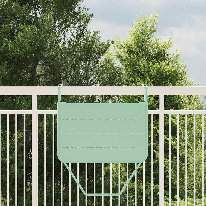 vidaXL Függő erkélyasztal Menta zöld 60 x 39 x 65 cm Acél