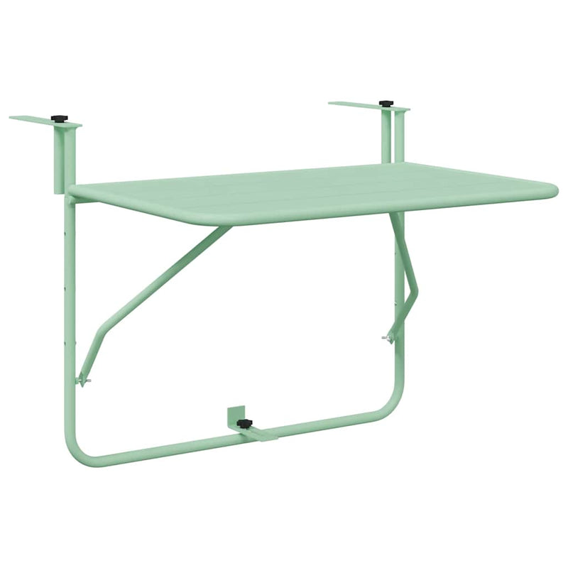 vidaXL Függő erkélyasztal Menta zöld 60 x 39 x 65 cm Acél