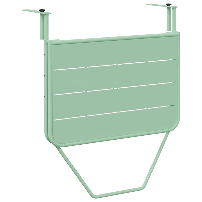 vidaXL Függő erkélyasztal Menta zöld 60 x 39 x 65 cm Acél