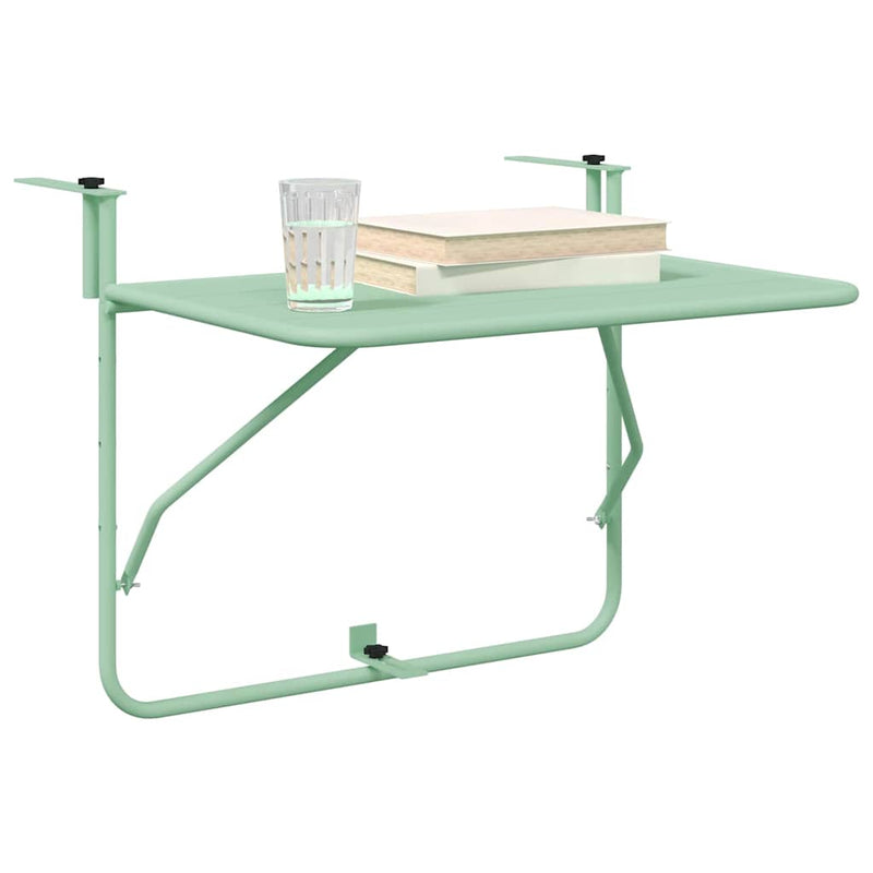vidaXL Függő erkélyasztal Menta zöld 60 x 39 x 65 cm Acél
