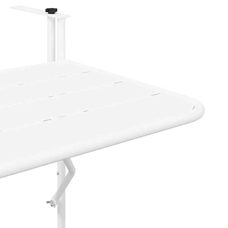 vidaXL Függő erkélyasztal Fehér 60 x 39 x 65 cm Acél