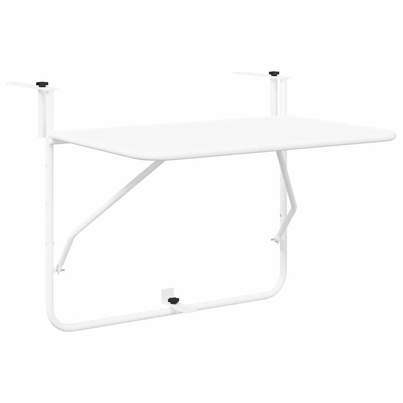 vidaXL Függő erkélyasztal Fehér 60 x 39 x 65 cm Acél