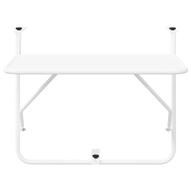 vidaXL Függő erkélyasztal Fehér 60 x 39 x 65 cm Acél