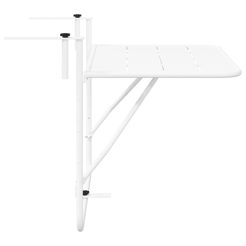 vidaXL Függő erkélyasztal Fehér 60 x 39 x 65 cm Acél