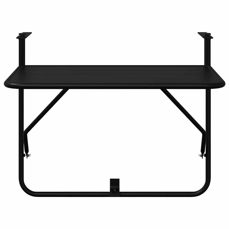 vidaXL Függő erkélyasztal Fekete 60 x 39 x 65 cm Acél