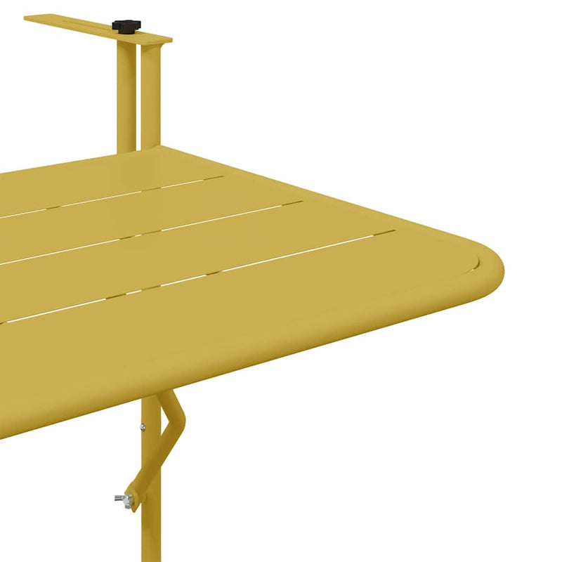 vidaXL Függő erkélyasztal Arany 60 x 39 x 65 cm Acél