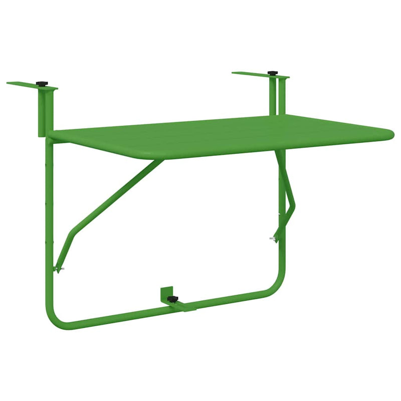vidaXL Függő erkélyasztal Zöld 60 x 39 x 65 cm Acél