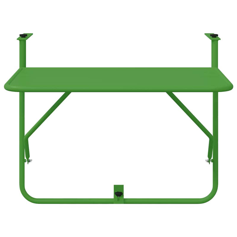 vidaXL Függő erkélyasztal Zöld 60 x 39 x 65 cm Acél