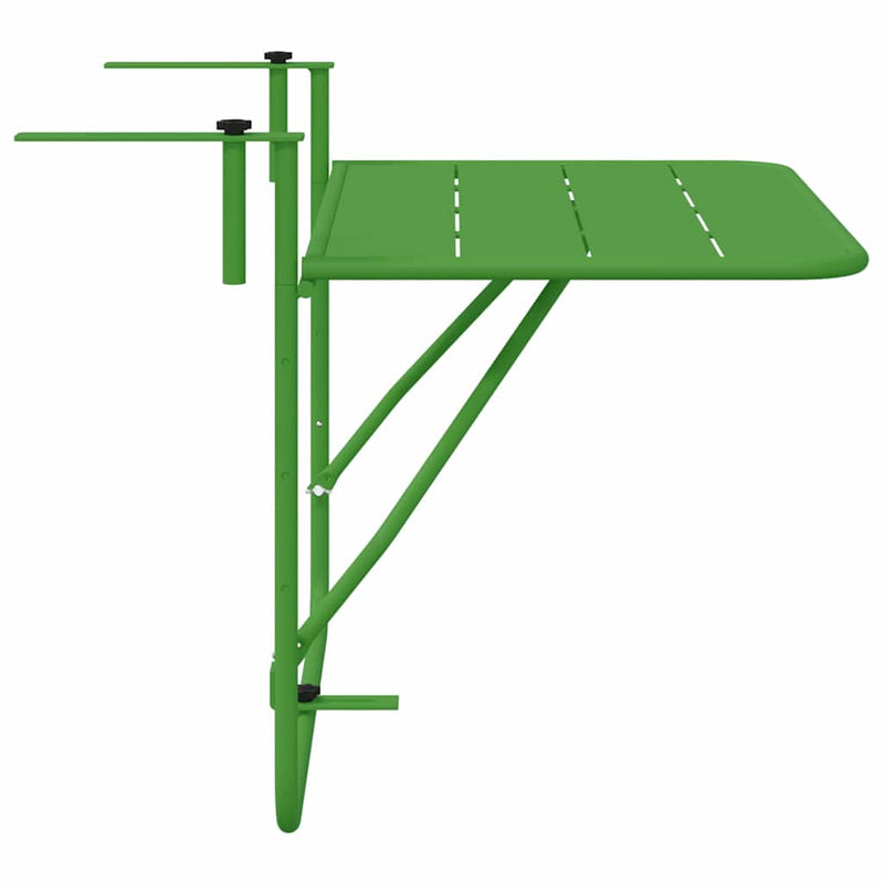 vidaXL Függő erkélyasztal Zöld 60 x 39 x 65 cm Acél