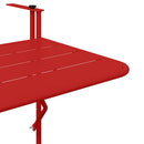 vidaXL Függő erkélyasztal Piros 60 x 39 x 65 cm Acél