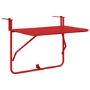 vidaXL Függő erkélyasztal Piros 60 x 39 x 65 cm Acél