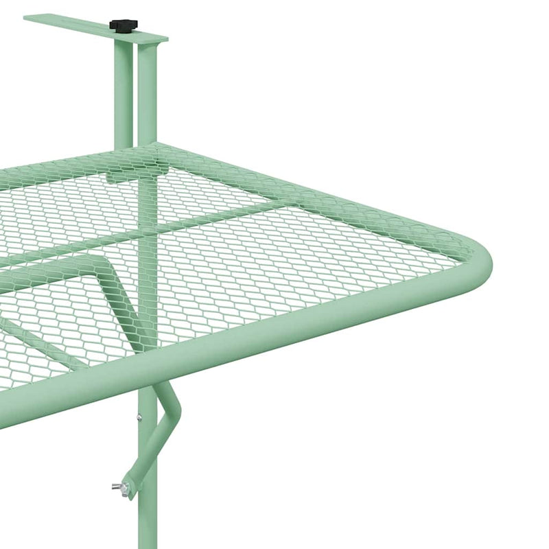 vidaXL Függő erkélyasztal Menta zöld 60 x 39 x 65 cm Acél