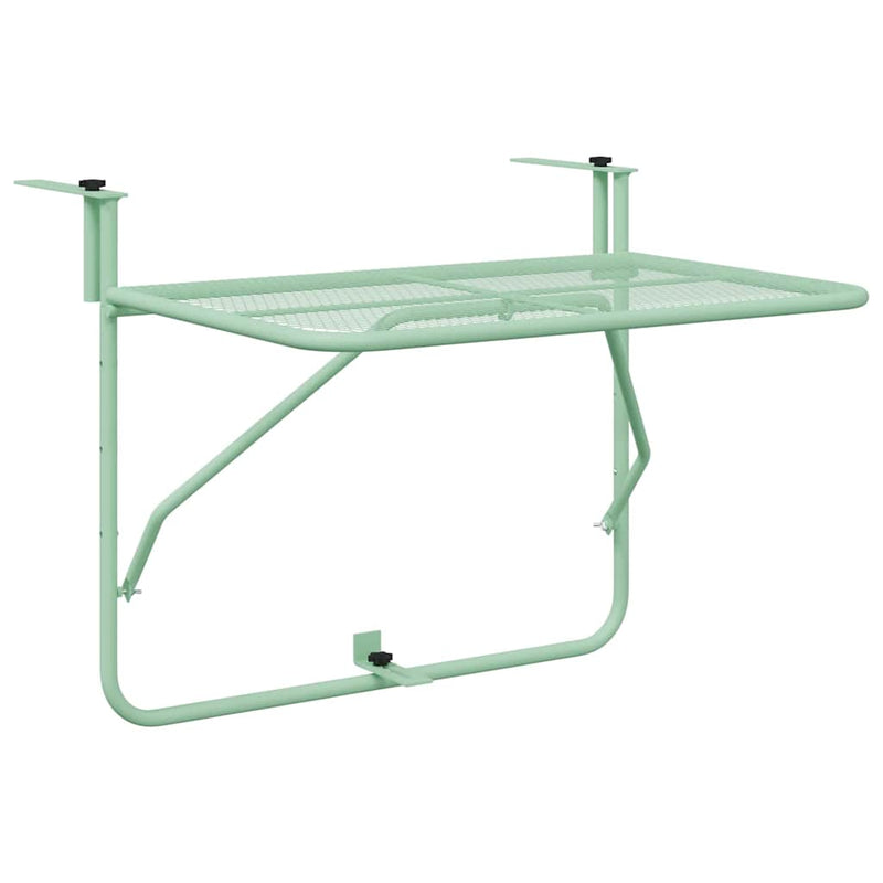 vidaXL Függő erkélyasztal Menta zöld 60 x 39 x 65 cm Acél