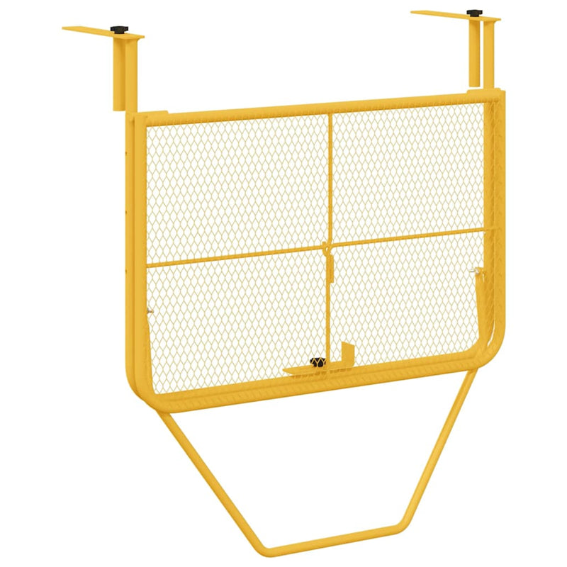 vidaXL Függő erkélyasztal Mustár 60 x 39 x 65 cm Acél