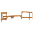 vidaXL Kerek kültéri pezsgőfürdő környezet Barna 252 x 112 x 55.5 cm