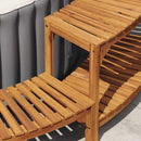 vidaXL Kerek kültéri pezsgőfürdő kerítés Barna 272 x 120 x 55.5 cm