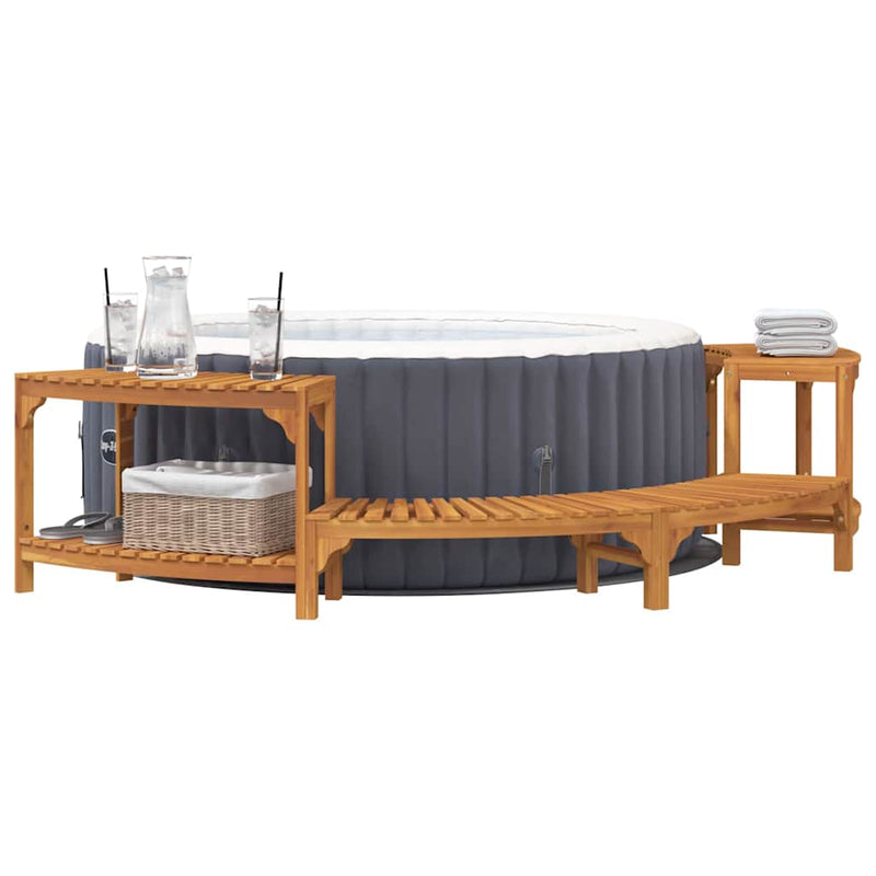vidaXL Kerek kültéri pezsgőfürdő kerítés Barna 272 x 120 x 55.5 cm
