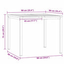 vidaXL ÉtkezőAsztal Barna 90 x 90 x 75 cm Tömör Akácfa