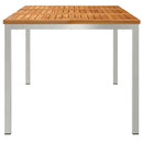 vidaXL Étkezőasztal 150x90x75 cm Tömör teakfa és rozsdamentes acél
