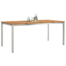 vidaXL Étkezőasztal 180x90x75 cm Szilárd akácfa és rozsdamentes acél