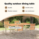 vidaXL Étkezőasztal 180x90x75 cm Tömör teakfa és rozsdamentes acél