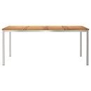 vidaXL Étkezőasztal 180x90x75 cm Tömör teakfa és rozsdamentes acél