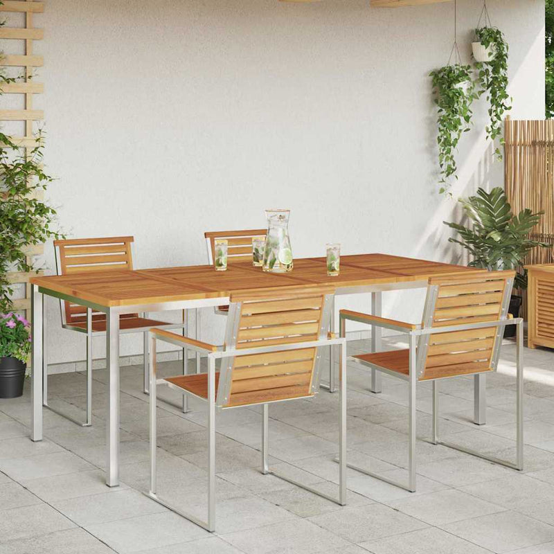 vidaXL KültériÉtkezőAsztal Barna 200x90x75 cm Szilárd teakfa