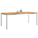 vidaXL Étkezőasztal 200x90x75 cm Szilárd akácfa és rozsdamentes acél
